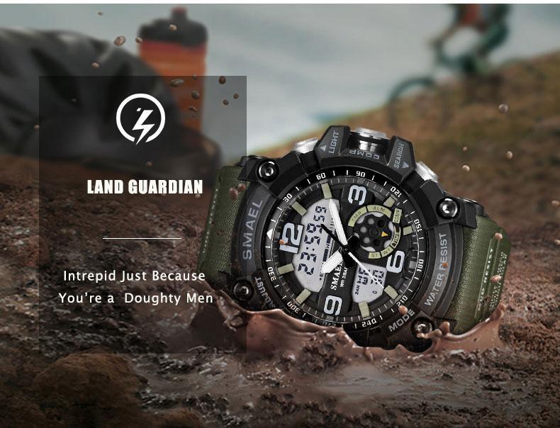 NEW Sport Analog-Digital Watch For Men and Woman Waterresistant 50M Professional Waterproof Quartz Large Dial Military Wristwatches With Night Mode