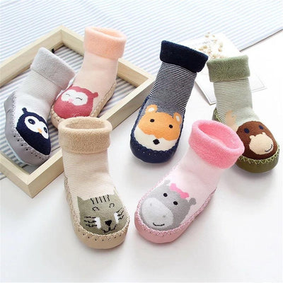 Baby Warm Stretchy Booties Sock With Rubber Soles For Newborn Baby Girl And Boy Socks Slipper