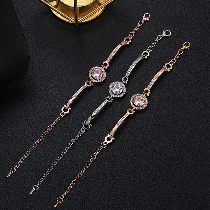 Luxury Diamond Shiny Fashion Luxury Jewelry Zircon Multi-Layer Bangle Bracelet High Quality Rhinestone Charm Bracelet for Women and Girls