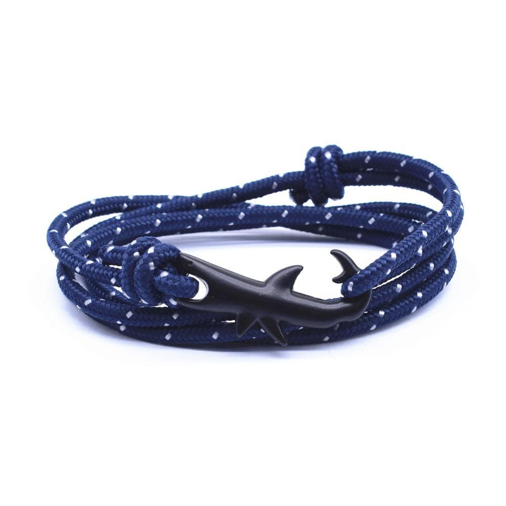 Nylon Rope Chain Luxury Bracelets For Women And Men Ocean Shark Charm Bracelet Popular Jewelry Anchor Bracelet Style