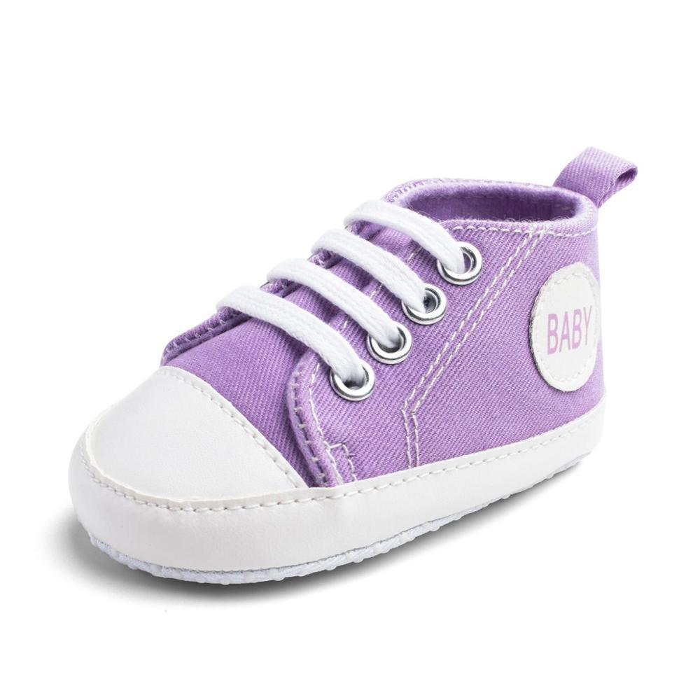 Classic Canvas Newborn Baby Boys Girls First Walkers Toddler Soft Sole Anti-slip Sneakers