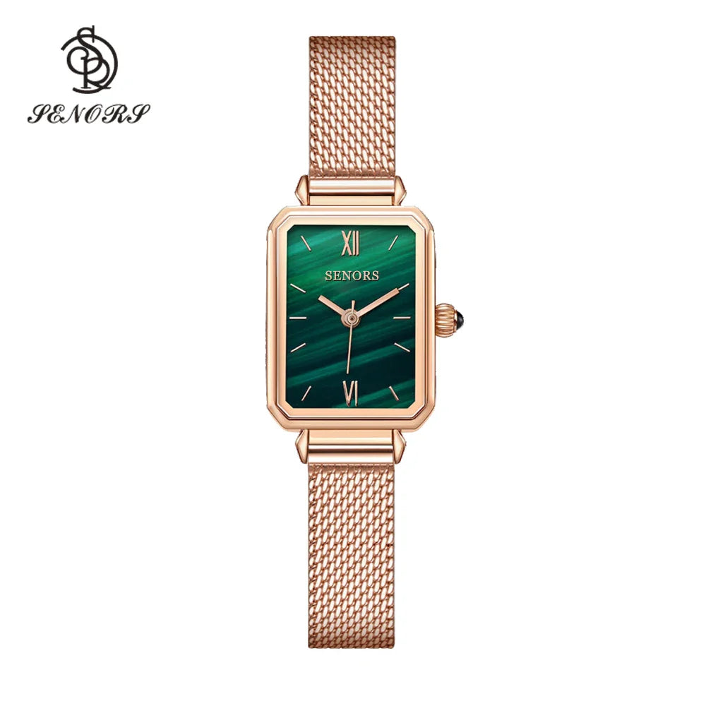 Senors Japan Quartz Movement High Quality Waterproof Ladies watch Women Stainless Steel Mesh Rose Gold