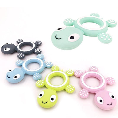 Baby Silicone Teethers Food Cute Turtle Tiny Teething Baby Shower Gifts Cartoon Animals Teether