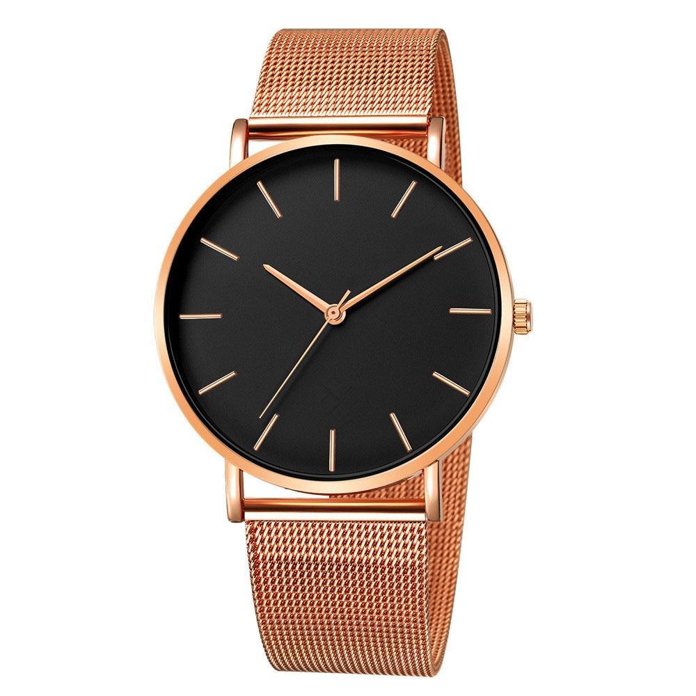 STEVVEX Women Watch Rose Gold Style Women's Mesh Belt ultra-thin Fashion para Luxury Wrist Watches For Women and Girls