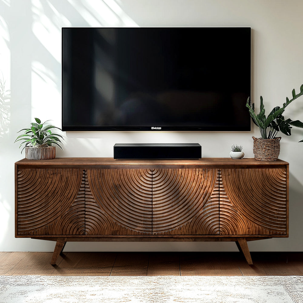 Acacia Harmony TV Stand with Storage for TVs up to 80
