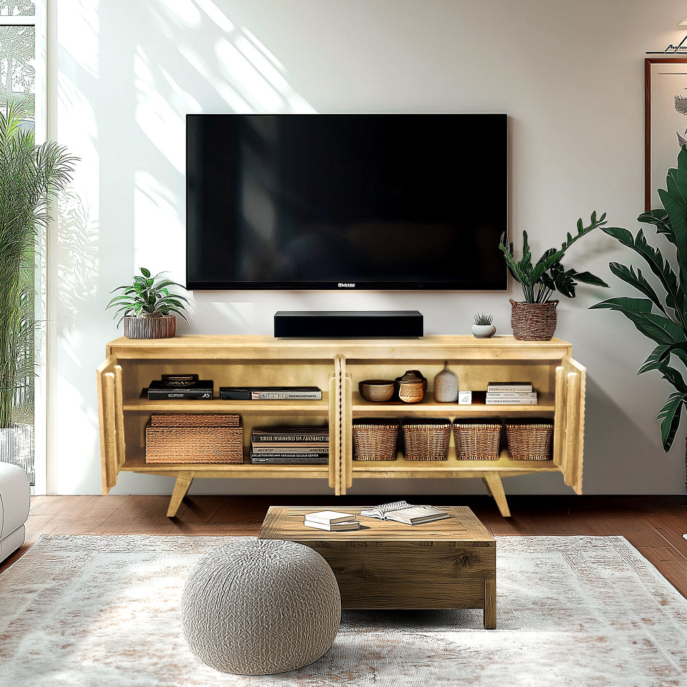 Acacia Harmony TV Stand with Storage for TVs up to 80