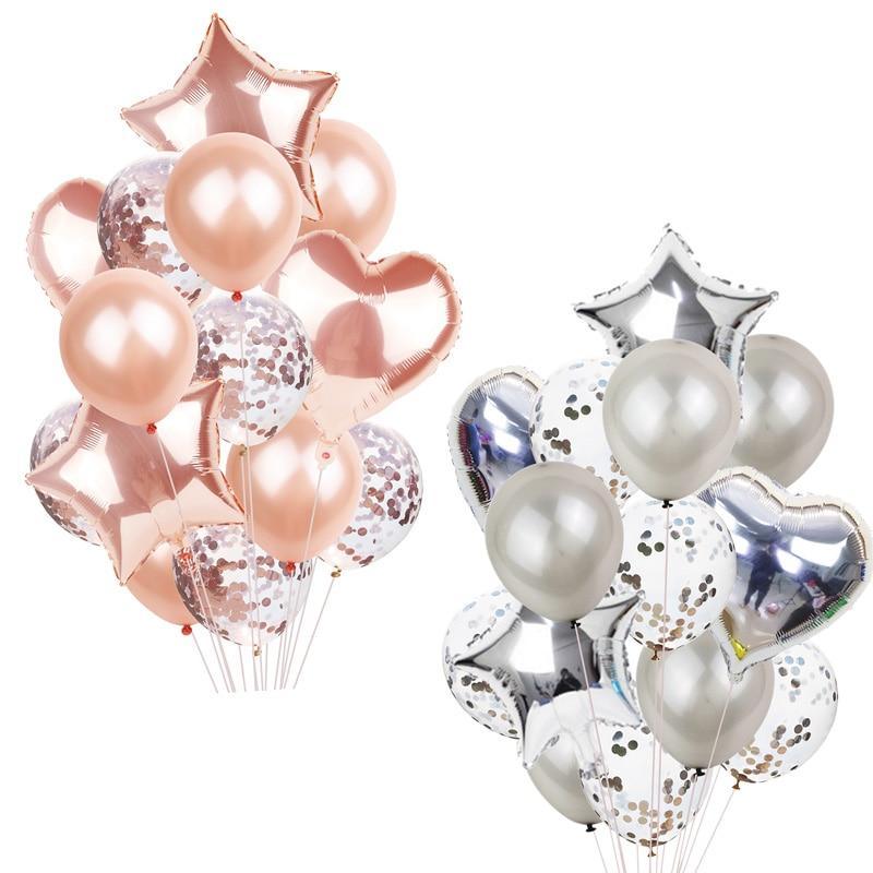 14Pcs Multi Confetti Balloons For Happy Birthday Party Balloons In Several Luxury Variant Helium Ballons For Celebrations for Boy Girls and Babies party