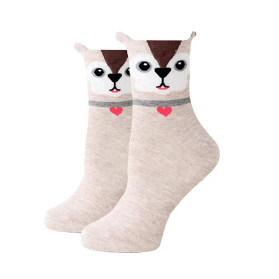 Women Socks New Funny Cute Cartoon Animal Cat Dog Parrot Novelty Harajuku Kawaii Happy Art Socks Cotton Fashion Harajuku Socks