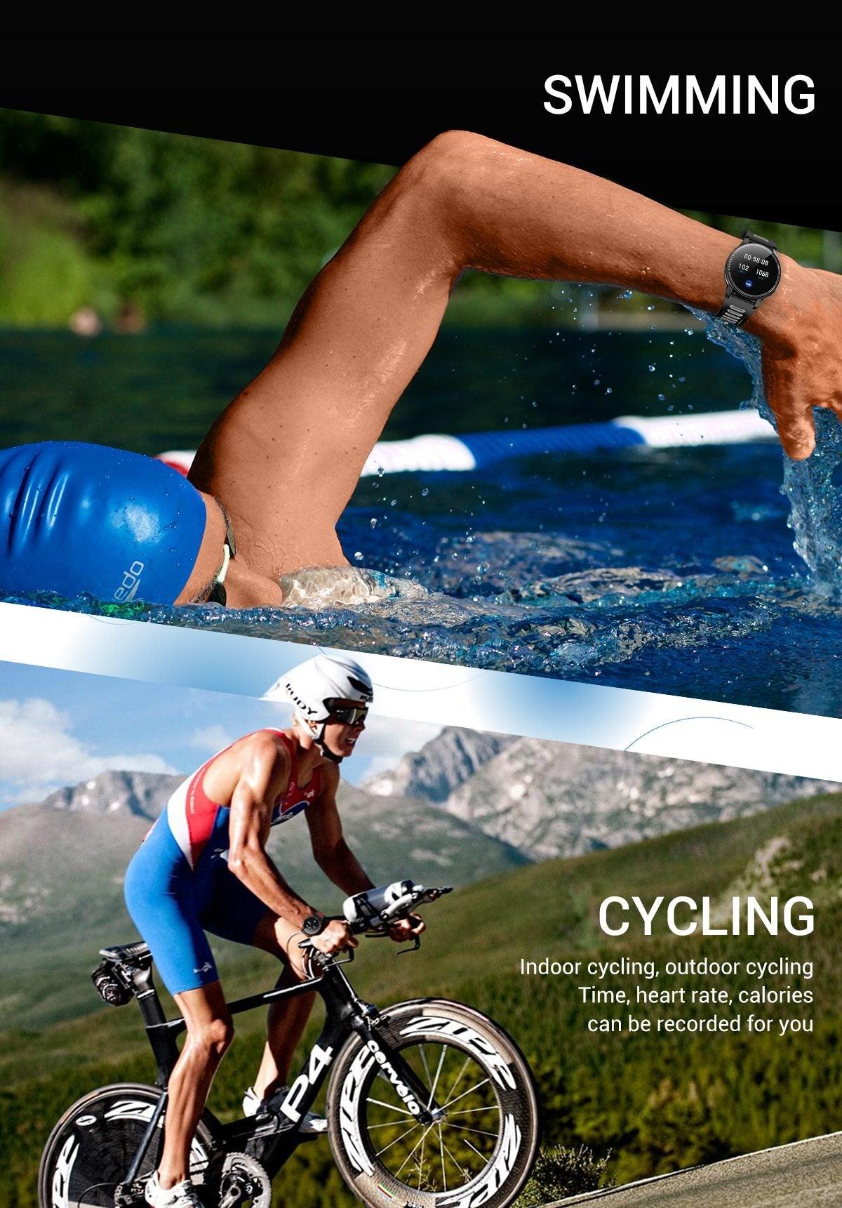 New Proffesional Smart Watch With IP68 Waterproof Protection Sport Men Women Bluetooth Smartwatch Fitness Tracker Heart Rate Monitor For Android IOS