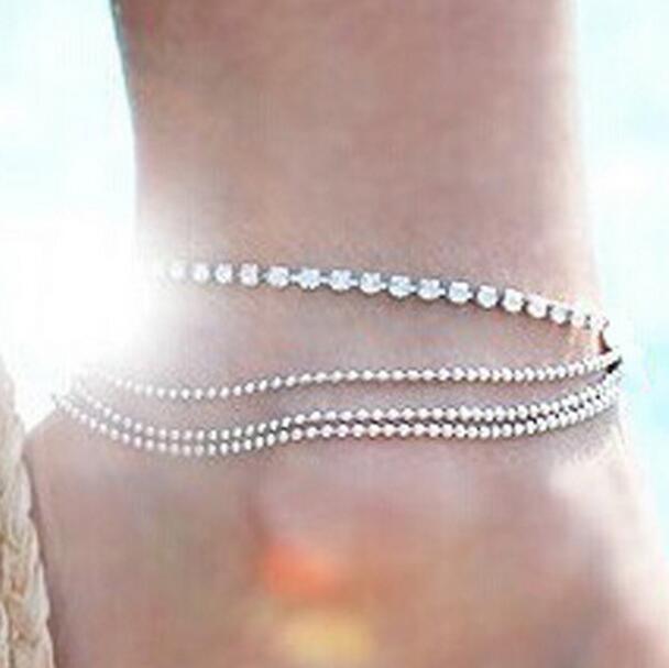 Gold Metal Shell Coconut Tree Female Anklets Barefoot Sandals Foot Summer Double Layers Foot Bracelets Leg Jewelry