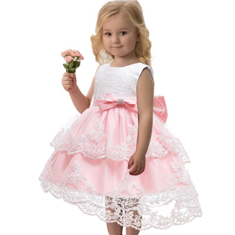 1st Birthday Dress For Baby Girl Clothes Princess Ceremony Pink Blue Red Dresses Excellent Look Unique Design