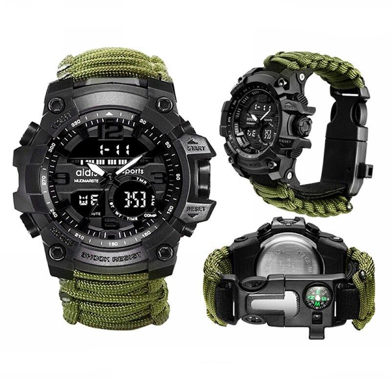 Military Survival Men Watch With Compass/whistle /scraper/Waterproof 30M Outdoor Men Sports G Style -Shock Watch Relogio Masculino
