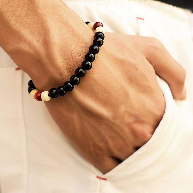 Lava Stone Men Wrist Bracelet Natural Moonstone Bead Tibetan Chakra Diffuser Bracelets For Men Jewelry Cool Gifts