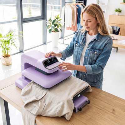 Heat Press Machine with Auto Release for T Shirts-Purple