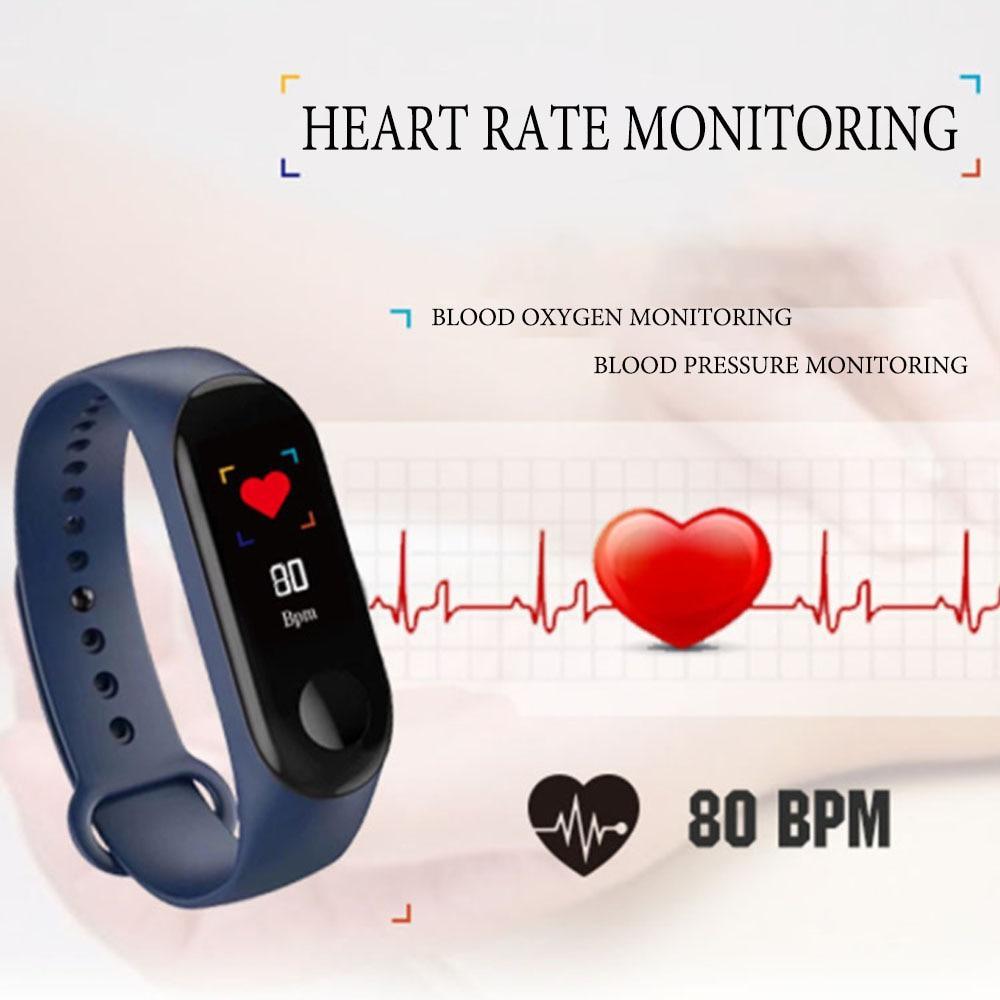 Proffesional Smart Sport Watch With Band Blood Pressure Monitor and Bracelet M3Plus Wristband for Men and Women In Modern Design