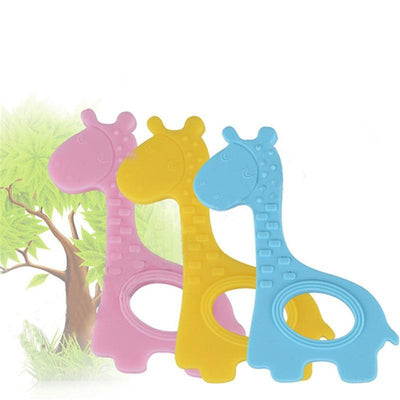 New Cute Giraffe Appease Teether Toy Teething Chew Toddler Silicone Natural Organic Food Perfect For Baby Boys and Girls