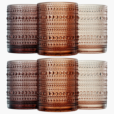 Venus Hobnail Lowball Whiskey Glassware, Set of 6