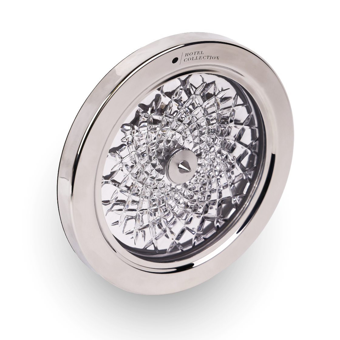 Decorative light fixture with crystal design on a white background