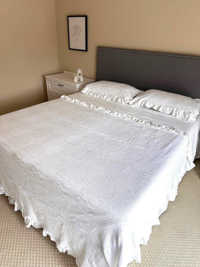 Cotton White Lace Bedspread