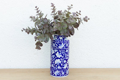 Blue & White Jaipur Pottery Vase
