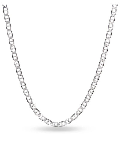 Donatello Gian Italian Sterling Silver Flat Mariner Anchor Link Chain Necklace 1.4MM 16-24 Inch Thin And Sturdy Unisex Chain