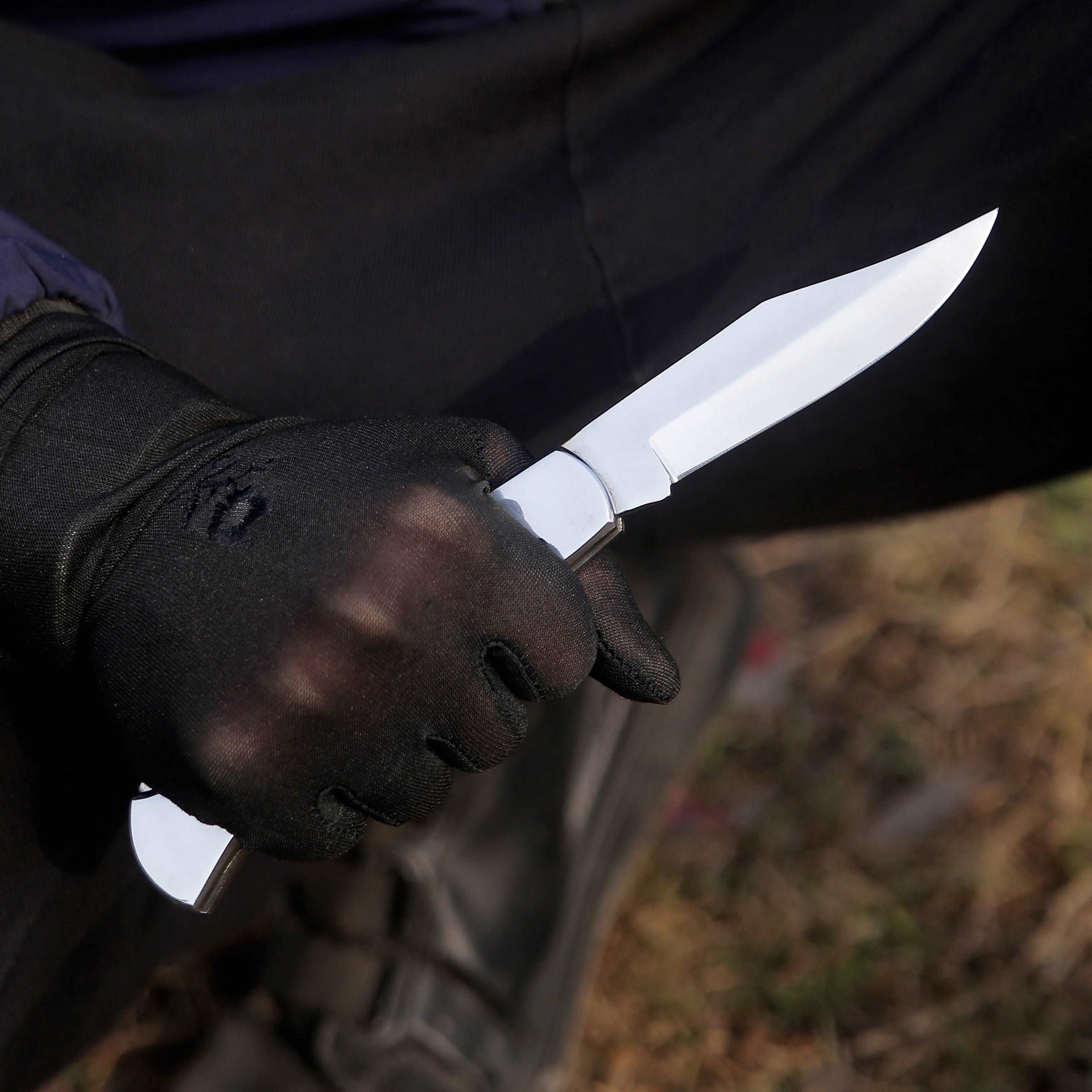 Handmade Custom Pocket Knife with Ram Horn Handle & Sheath Personalized