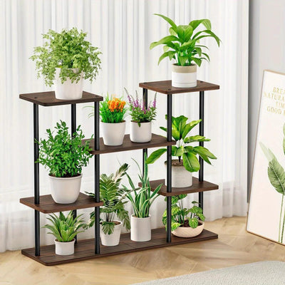 INGIORDAR 4-Tier Metal Plant Stand Indoor 10 Pot Tiered Flower Holder