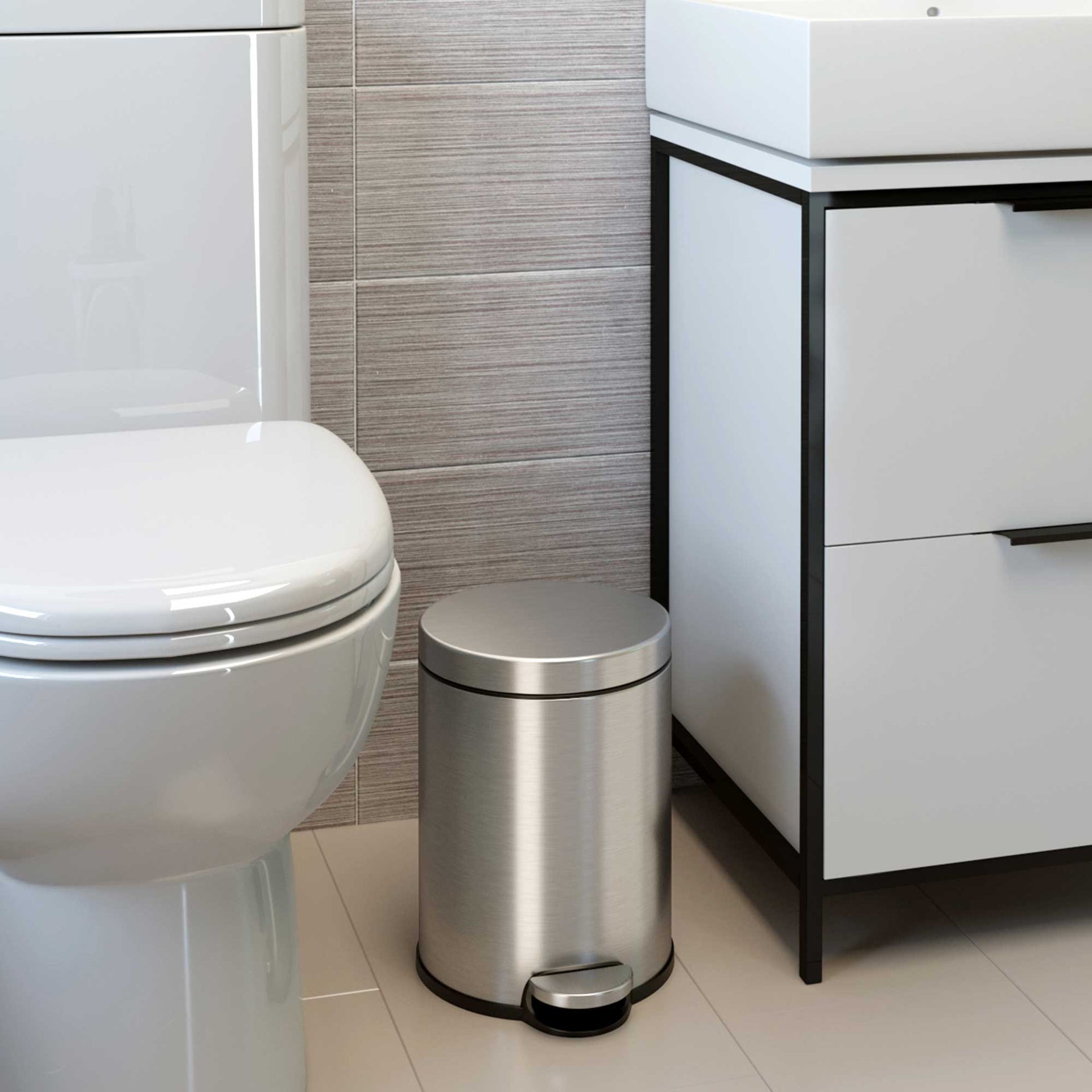 1.3 Gallon / 5 Liter SoftStep Round Composite Step Trash Can with AbsorbX