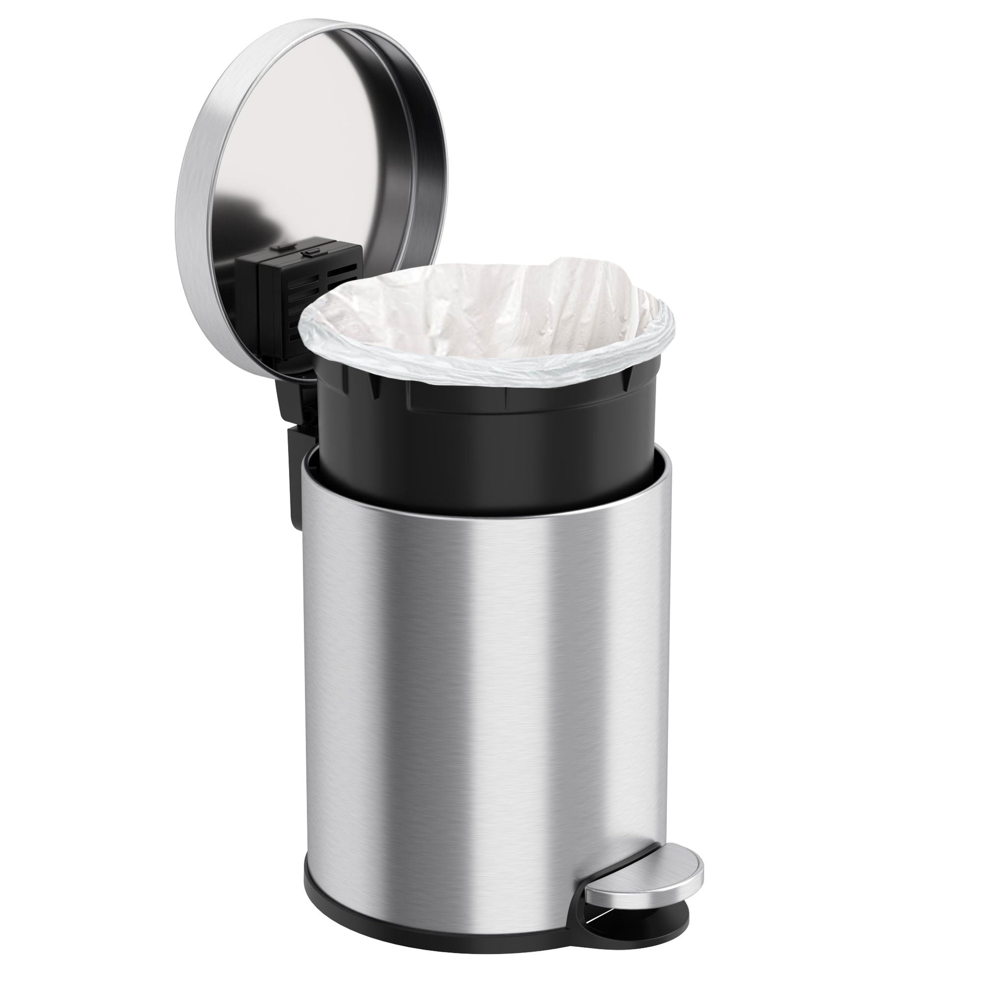 1.3 Gallon / 5 Liter SoftStep Round Composite Step Trash Can with AbsorbX
