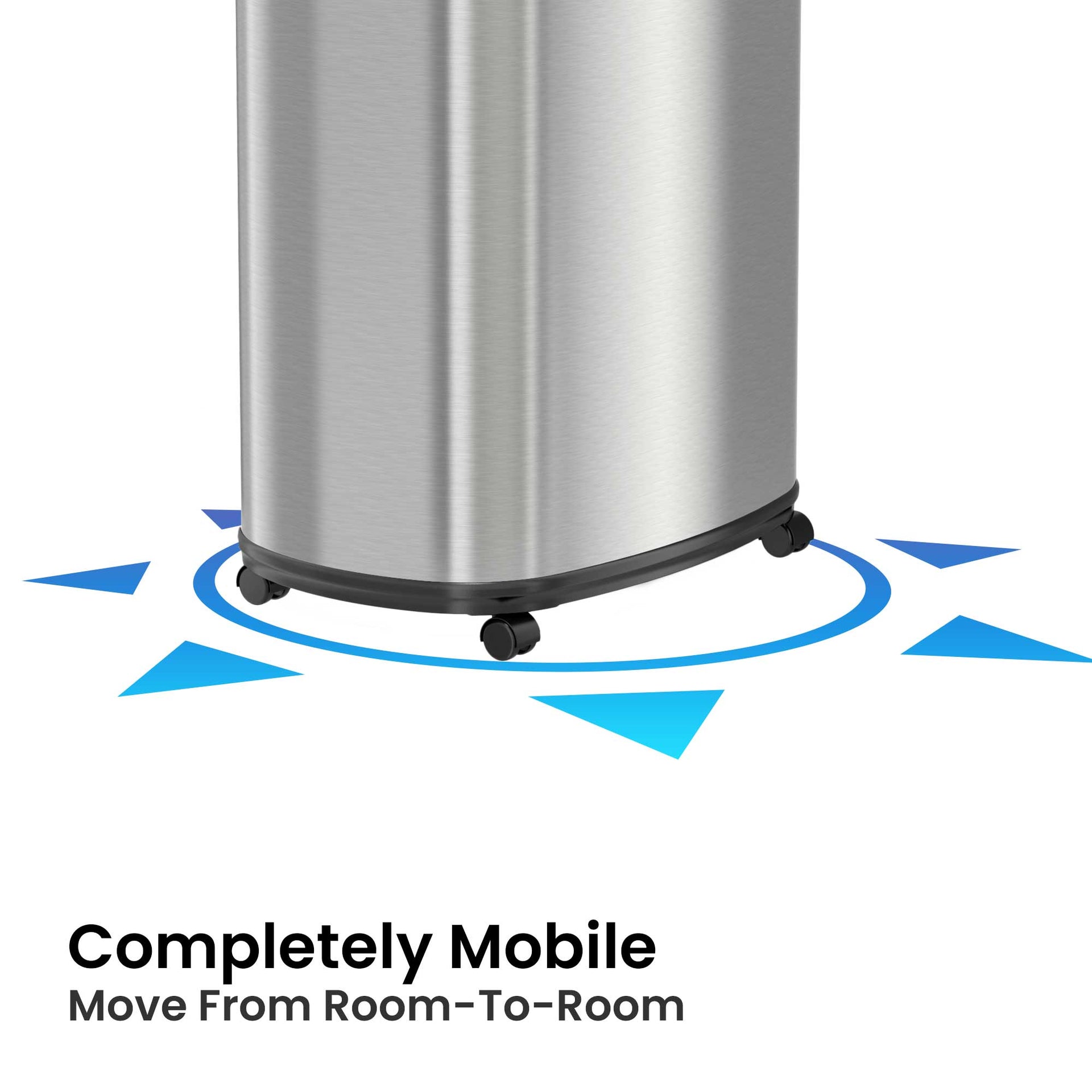 13 Gallon Oval Rolling Self-Contained Electric-Motor Sensor Kitchen Trash Can with Wheels and AbsorbX