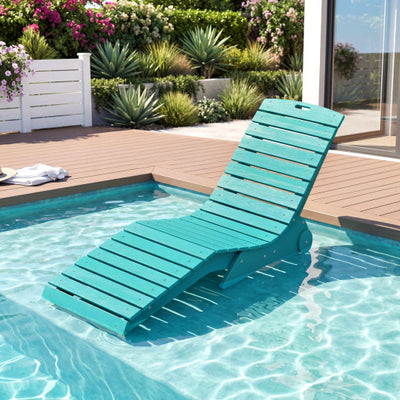 In-Pool Lounge Chair with Weighted Anti-Floating Design 450 LBS for Baja Shelf-Turquoise