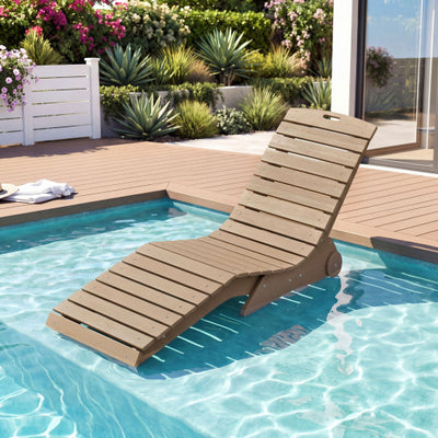 In-Pool Lounge Chair with Weighted Anti-Floating Design 450 LBS for Baja Shelf-Brown