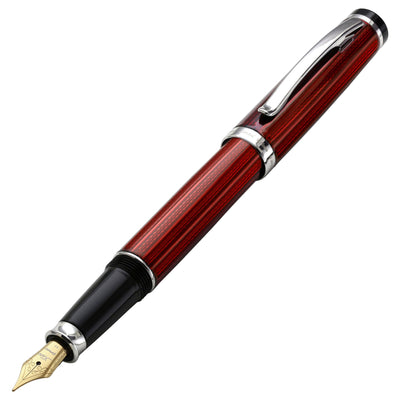 Xezo Incognito™ Diamond-Cut Lacquered Brass Fountain Pen (Extra Fine Nib) - Burgundy Red
