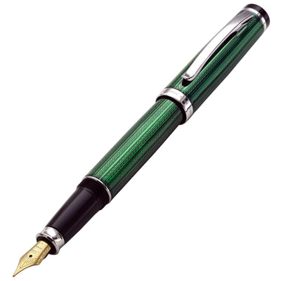 Xezo Incognito™ Diamond-Cut Lacquered Brass Fountain Pen (Extra Fine Nib) - Forest Green