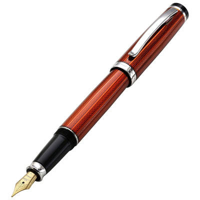 Xezo Incognito™ Diamond-Cut Lacquered Brass Fountain Pen (Extra Fine Nib) - Sunstone Orange