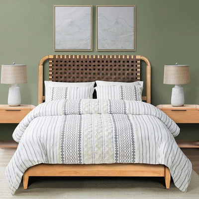 Jameson Woven Faux Leather Bed Queen - Natural