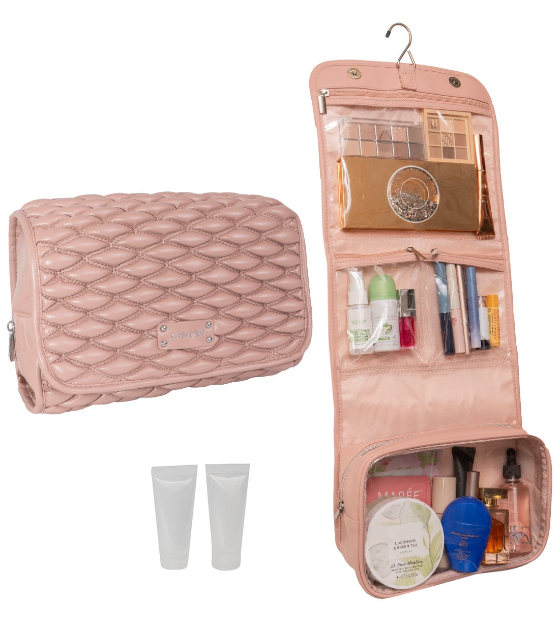Joan & David Bubble Quilted Roll Hanging Toiletry Organizer Bag