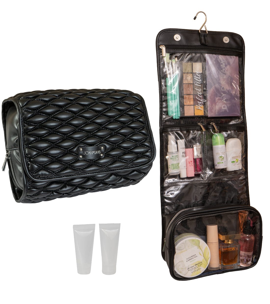 Joan & David Bubble Quilted Roll Hanging Toiletry Organizer Bag