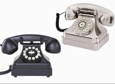 Kettle Classic Desk Phone in Black and Brushed Chrome