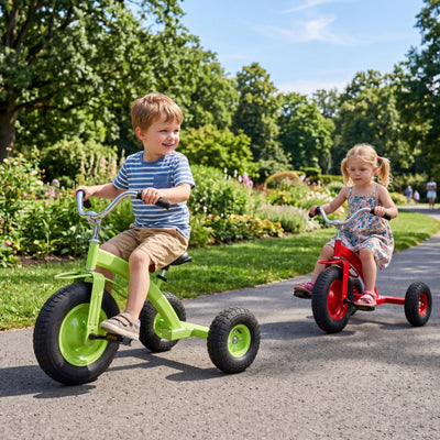 Kids Carbon Steel Bike with 15 Inch Inflatable Rubber Tires-Green