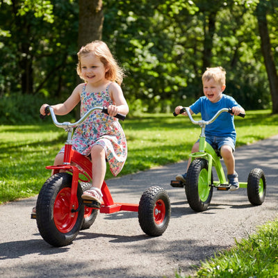 Kids Carbon Steel Bike with 15 Inch Inflatable Rubber Tires-Red
