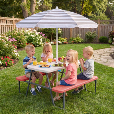 Kids Picnic Table with Benches Seats up to 4-Pink