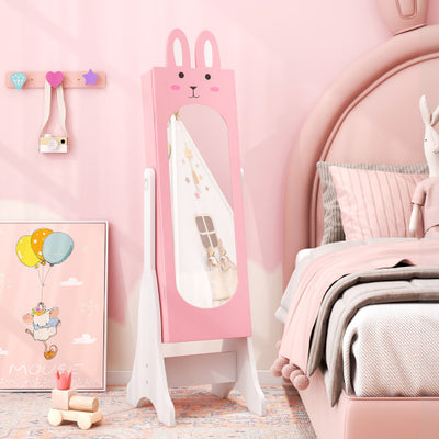 Kids Room Furniture Set with Princess Vanity Table and Chair-Pink