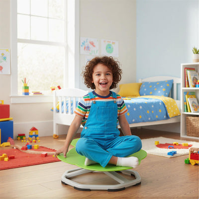 Kids Sensory Swivel Chair Elephant 360° Spinning Chair with Non-Slip Metal Base-Green