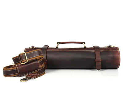 Vicenza Leather Knife Roll - Walnut Brown ( KR-53 )