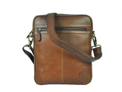 Ottawa Leather Crossbody Messenger Bag - Brown