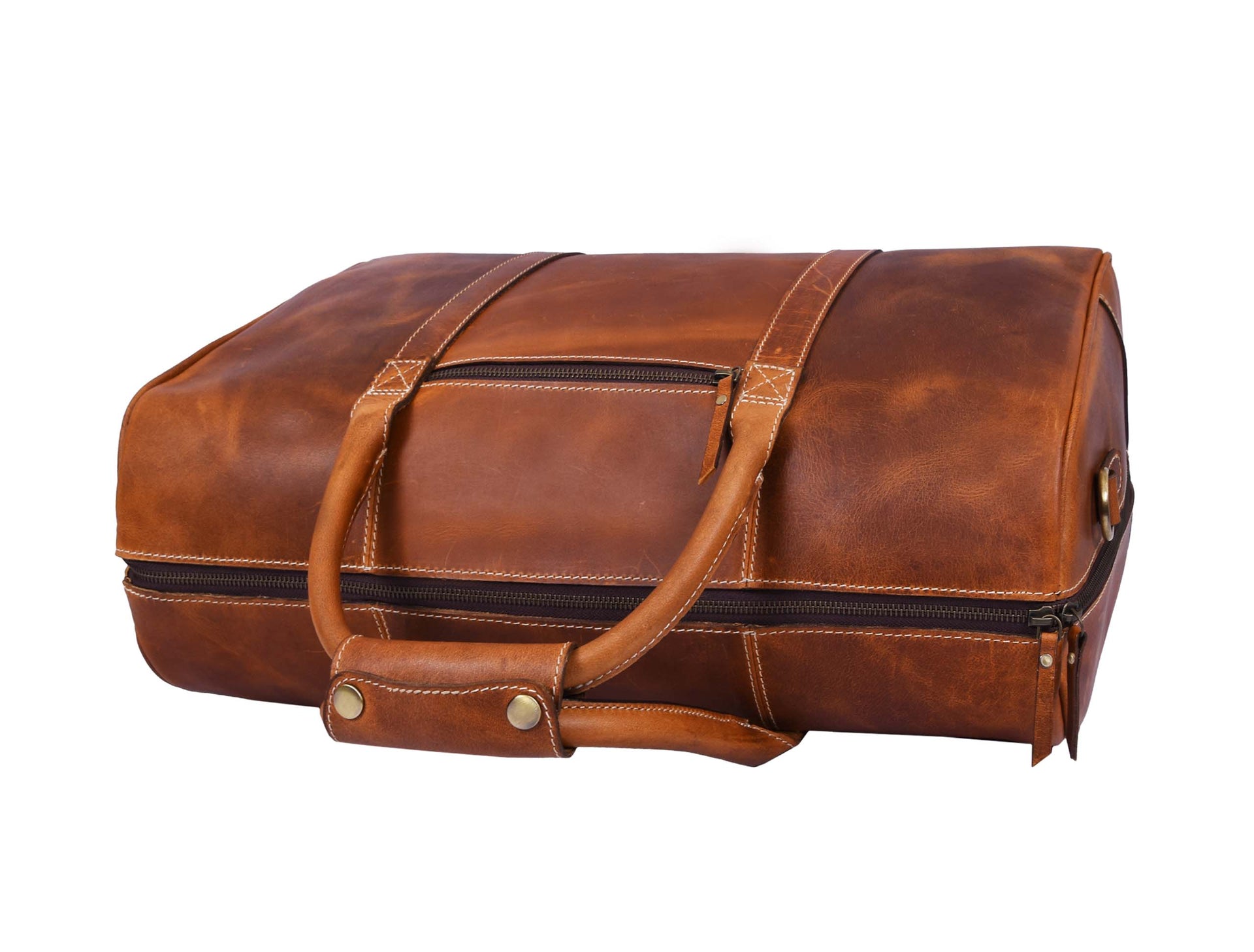 Walton Leather Travel Bag - Caramel Brown