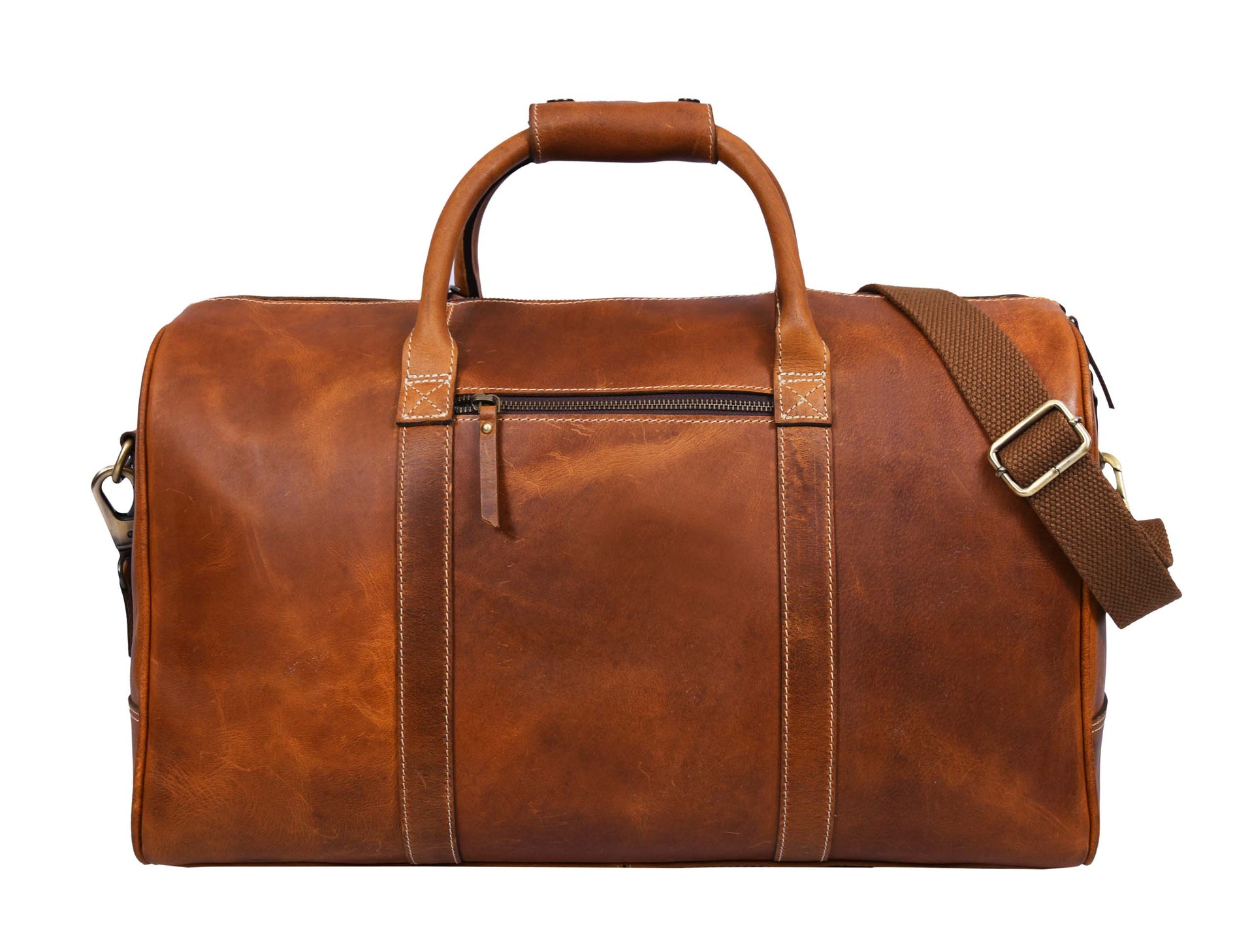 Walton Leather Travel Bag - Caramel Brown