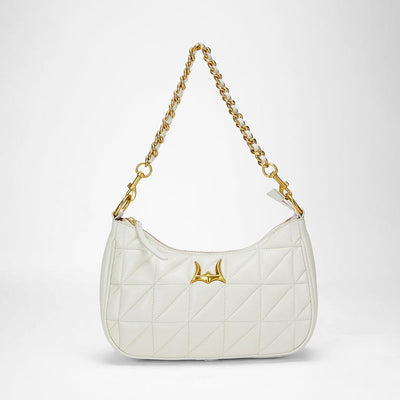 Loyal West JOE QUILTED NAPPA LEATHER BAG-WHITE