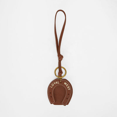 Loyal West HORSE SHOE BAG CHARM IN CALF LEATHER - TAN